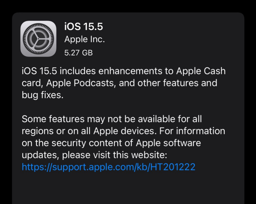 苹果手机维修分享iOS 15.5 RC版更新内容及升级方法 
