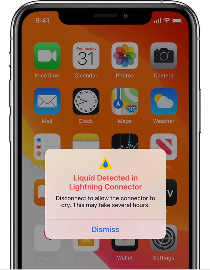 苹果手机维修分享iPhone 12 在充电时出现 “闪电接口检测到液体”的提示怎么办 